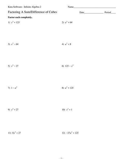 SOLUTION: Factoring a sum and difference of cubes - Studypool