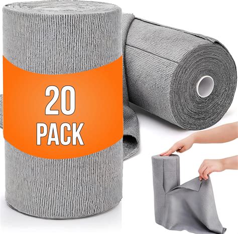 Evadely Microfiber Cleaning Cloth Roll – 20 Reusable Kitchen Towel ...