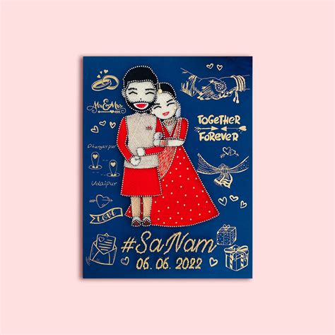 Buy String Art Wedding Couple Personalized Nameplate Online On Zwende
