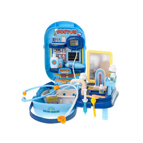 Orvosi játékkészlet, többfunkciós, bőrönd stílusú, gyerekeknek, 34 ...