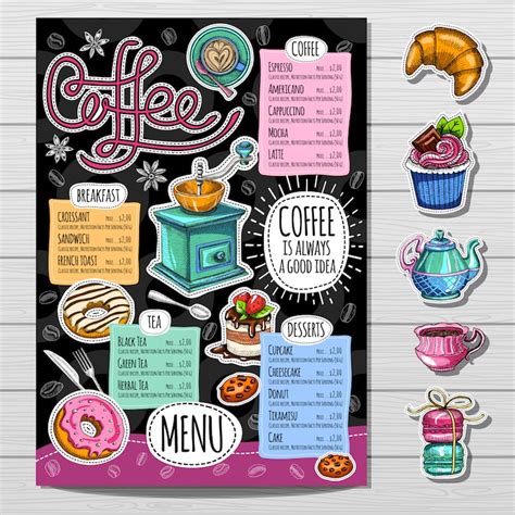 Cartoon coffee menu Images - Free Download on Freepik