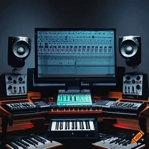 Music production studio on Craiyon