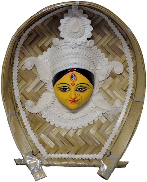 Ma Durga Shola Pith On Kulo Bamboo Tray (Size: 8.5 x 2 x 10 inches ...