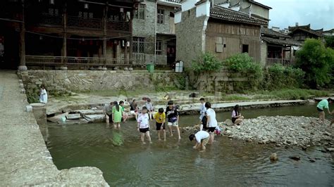 洪坑乡村小溪农家,乡村小镇,建筑摄影,摄影,汇图网www.huitu.com