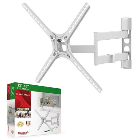 Buy Barkan White TV Wall Mount,13-65 inch Full Motion Articulating - 4 ...