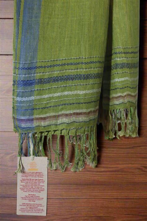 Avani | Handwoven, Naturally dyed, White and Grey Striped Linen Stole