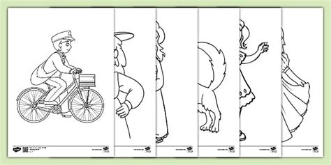 Story Colouring Sheets to Support Teaching on The Jolly Postman