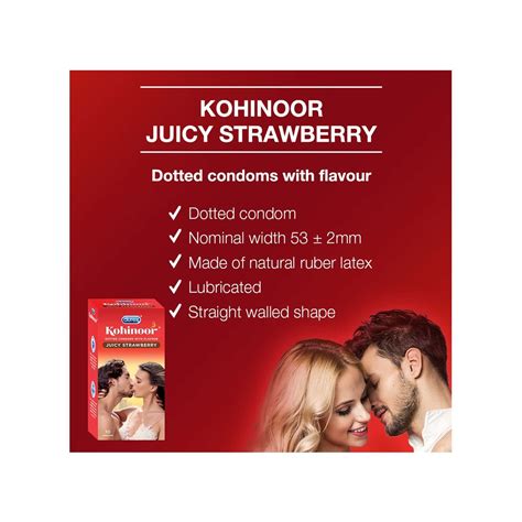 Buy DUREX KOHINOOR JUICY STRAWBERRY PACKET OF 10 CONDOMS Online & Get ...