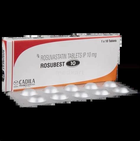 ROSUVAS 10MG TABLET 15'S Price, Uses, Side Effects & Substitutes | Medkart
