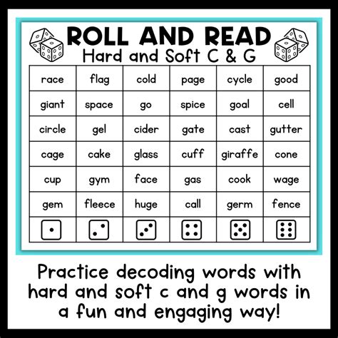 Hard and Soft C and G - Phonics Roll and Read Games - Classful ...