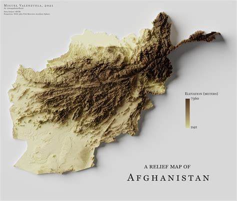 A relief map showing the topography of Afghanistan : MapPorn