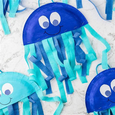 Paper Plate Jellyfish Craft | Jellyfish craft, Preschool arts and ...