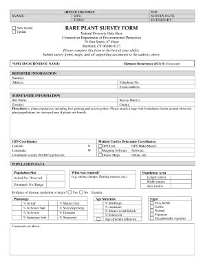 Fillable Online Vegetation survey field form fillable Fax Email Print ...