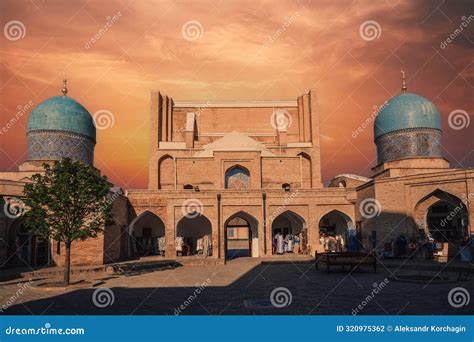 Ancient Islamic Madrasah Barakhan in Tashkent in Uzbekistan. Architectural Complex Hazrati Imam ...