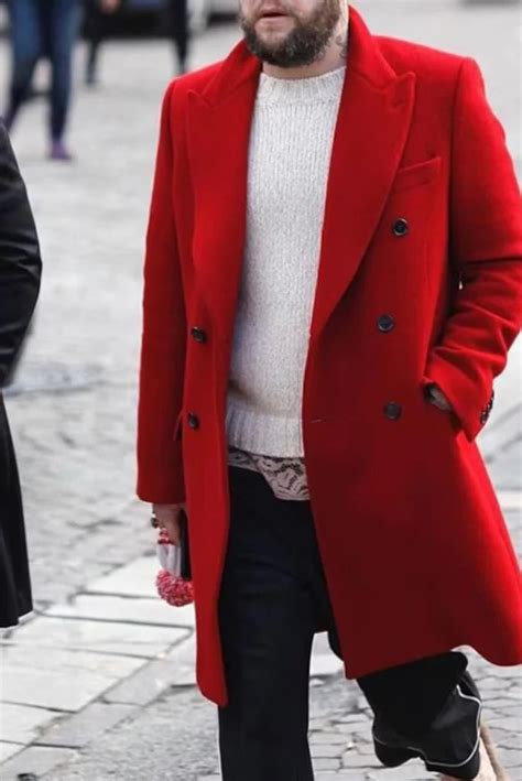 Men red wool Overcoat Vintage Long Trench Coat Men new Jacket Coats Me ...