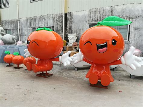 水果种植基地形象IP吉祥物玻璃钢橘子、香橙卡通雕塑_满天下雕塑厂家-站酷ZCOOL