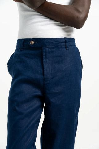 VELAIR LINEN NAVY BUCKLE UP PANTS – South Origin