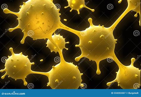 Illustrative Microscopic Close-up Of A Dividing Cell Of A Microorganism, Mitosis Of A Eukaryote ...