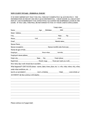 Westcare Dental New Client Intake - Personal Injury Form - Fill and ...