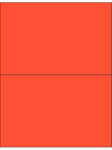 Removable Laser Labels - Fluorescent Red, 8 1/2 x 5 1/2" S-14076R - ULINE