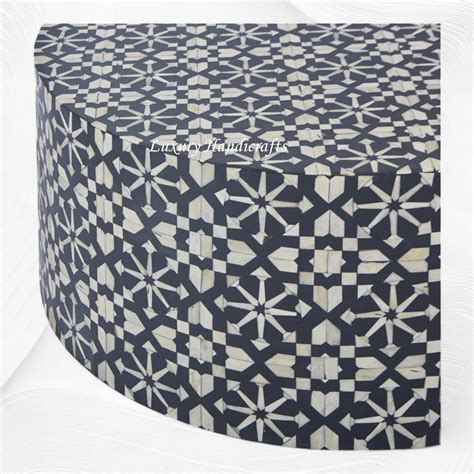 Moroccan Bone Inlay Round Center Table Black – Luxury Handicrafts