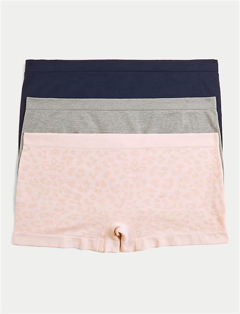 Buy 3pk Seamless Low Rise Knicker Shorts at Marks & Spencer