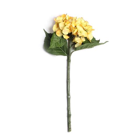 Shop Yellow Hydrangea Faux Flower Stem Single - at Best Price Online in ...
