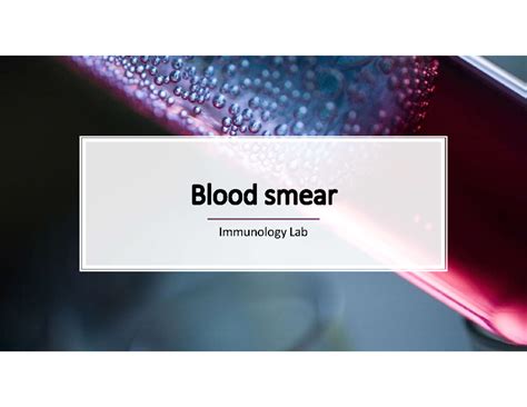 Blood smear - Immunology lab practical - ####### Immunology Lab Blood ...