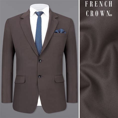 Coffee Brown Textured Premium Terry-Rayon Single-Breasted-Blazers for Men.