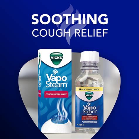 Vicks VapoSteam Medicated Liquid with Camphor, a Cough Suppressant, Helps Relieve Coughing, for ...