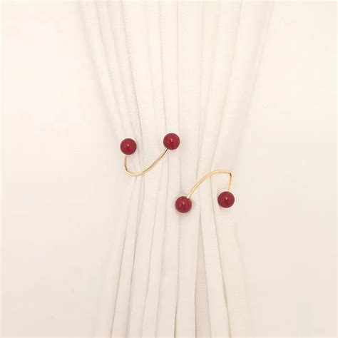 Red Pearl Gold Curtain Tieback - 1 piece (Suitable for light weight cu ...