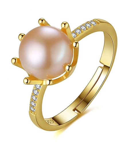 Inel Ag. 925% "Golden Pearl" - LuxuryGifts.ro