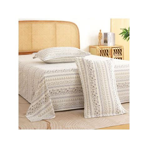Buy Story@Home 240 TC King Bedsheet with 2 Pillow Covers - White & Blue ...