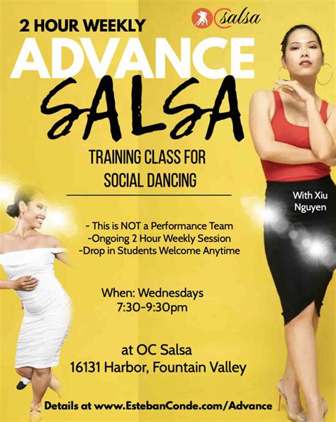 weekly Advance Salsa Class at OC Salsa Dance Studio in Fountain Valley