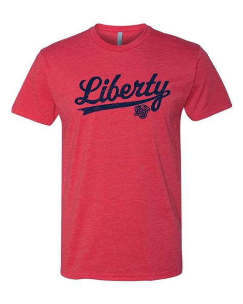 Liberty University Shirt Flames Script Logo Premium Unisex Short Sleeve ...