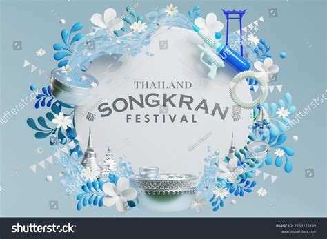 3d Songkran Festival Background Thailand Water Stock Illustration ...