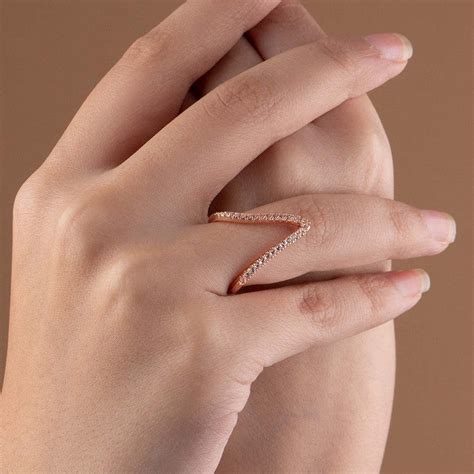 Buy Rose Gold-Plated V Shaped CZ Studded Adjustable Finger Ring in Bulk ...