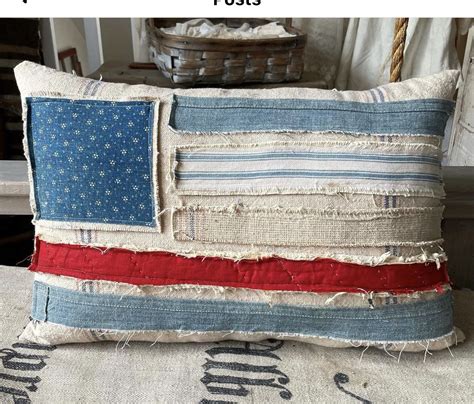 Patriotic Pillow Made from Old American Flags