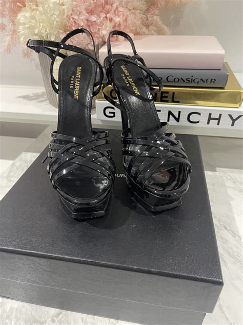 Saint Laurent Patent Leather Platform Heels - The Designer Consigner