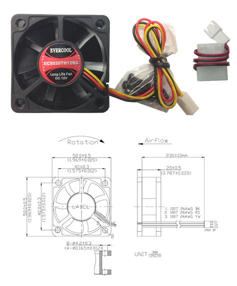Evercool High Speed 12V 3 Pin with Connector Fan – Coolerguys