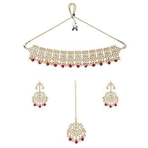 Buy Yellow Chimes Jewellery Set for Women and Girls Traditional Silver ...