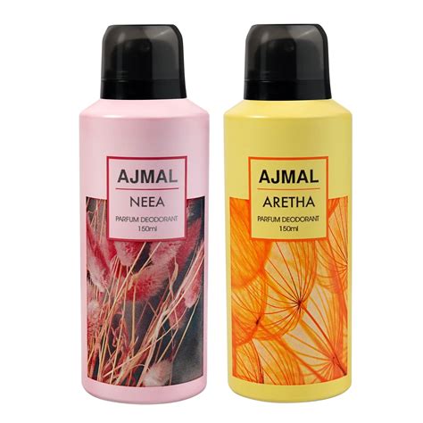 Ajmal Neea and Aretha Deodorant Perfume 150ML Each Long Lasting Spray ...