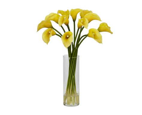 Artificial Calla Lilies Yellow - Silk Flowers