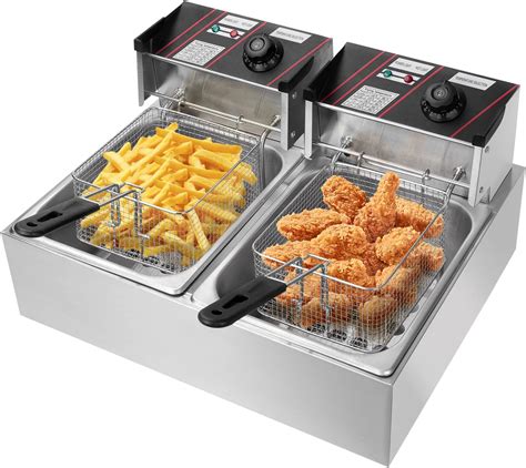 Buy BriSunshine Electric Fryer, Commercial Use, 2 Bowl Type, 3.6 gal ...