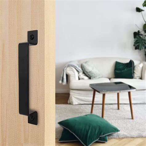 Buy MIGOSEN Black Barn Door Handle - 8 inch inch Gate Handle Set (Pack ...