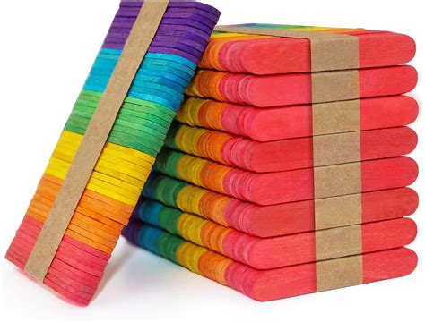 Amazon.com: WISYOK 450PCS Colored Craft Sticks, 2.5 Inch Mini Wood ...