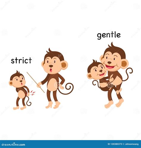 Opposite strict and gentle stock vector. Illustration of graphic ...