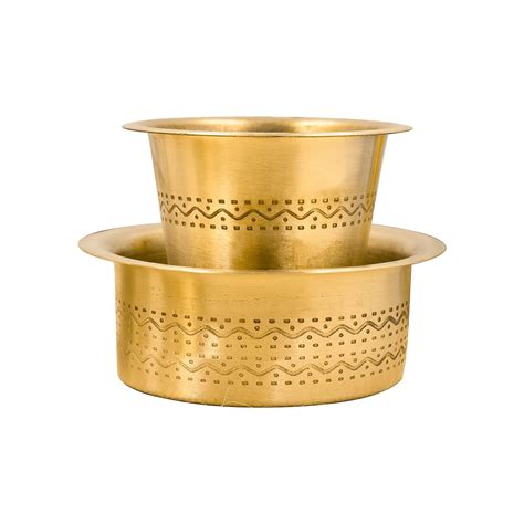 LIME South Indian Brass Coffee Cup Dawara/Dabara Set Matt - 150ml