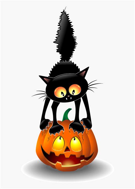 Black Cat Halloween Clip Art - Halloween Black Cat Cartoon , Free ...