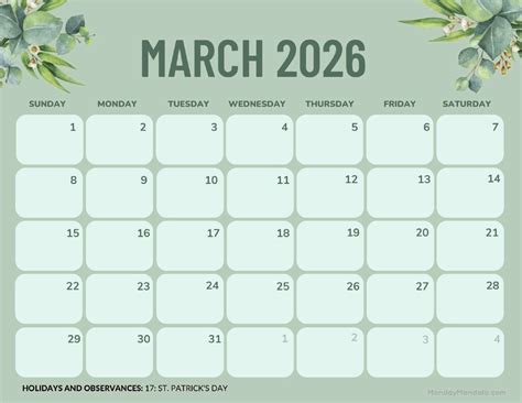 March 2026 Calendars (Free PDF Printables)